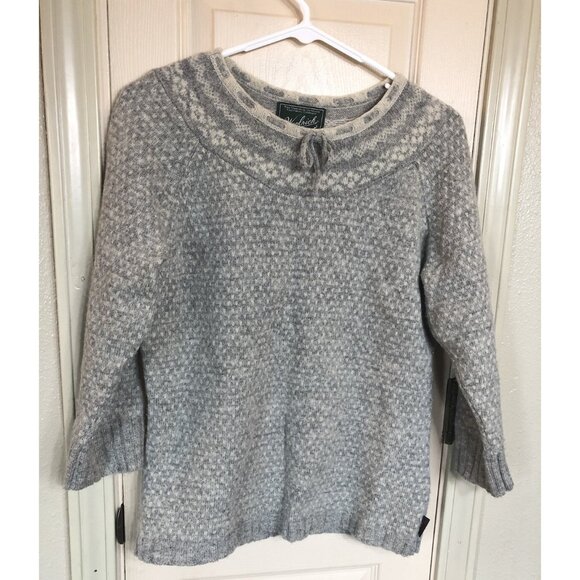 Woolrich Womens Med Gray Lambs Wool 3/4 Sleeve Sweater - Picture 1 of 5